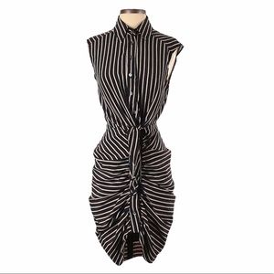 Vici Encounter Stripe Button Down Sleeveless Dress
